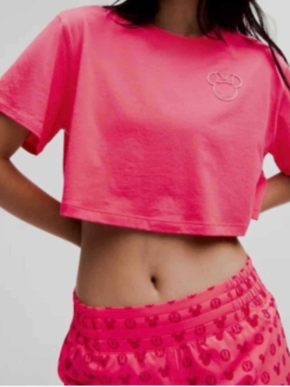 DISNEY X LULULEMON ALL YOURS CROPPED TSHIRT~LIP GLOSS (size 12)